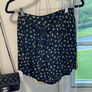 ZARA Black Flowered Shorts